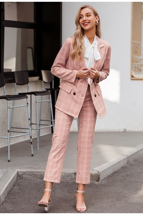 A blazer with cropped pants