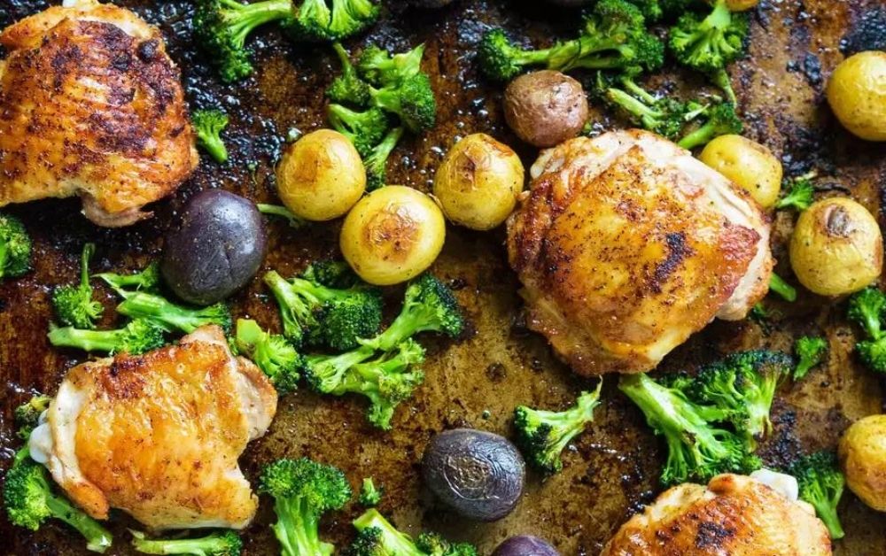 Sheet Pan Chicken with Roasted Broccoli